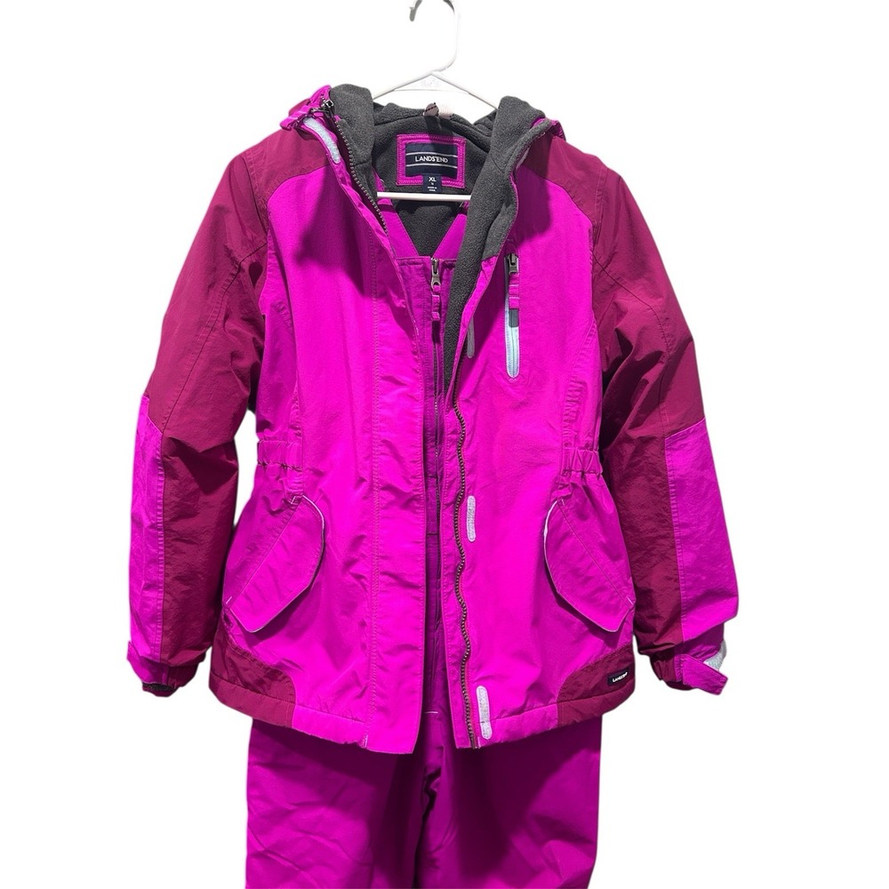 Lands' End Kids Puffer Jacket - Pink and Purple